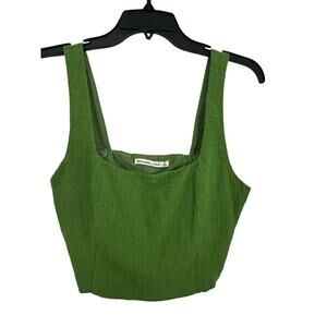 Abercrombie & Fitch Women's Green Cotton Blend Square Neck Tank Top Size Small